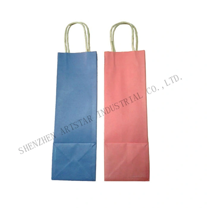 Solid Kraft Paper Bag for Wine Bottle