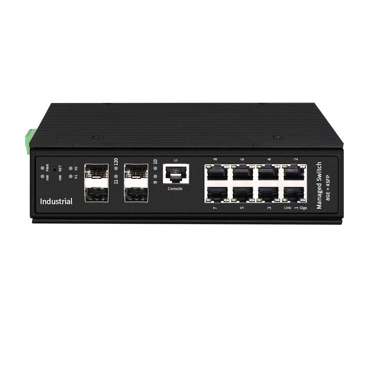 10g Industrial Switch 4*SFP+ and 8 Ports 10/100/1000Mbps L3 Management