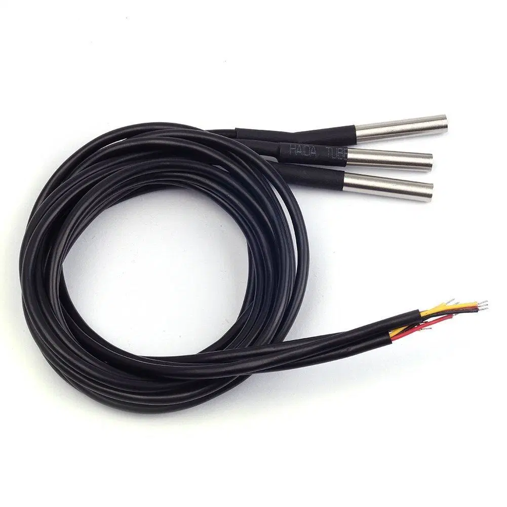 Acero inoxidable 6x50mm DS18B20 Sensor de temperatura de 2 cables resistentes al agua para calentadores de agua eléctrico Horno Industrial de la máquina de la caldera