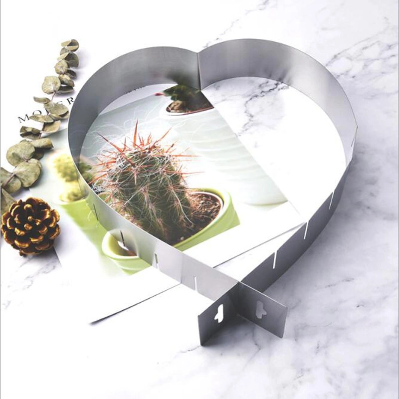 Stainless Steel Adjustable Heart Mousse Ring Mold Cookie Mold Metal Cake Mold Baking Dish Heart Cake Tools Esg12279