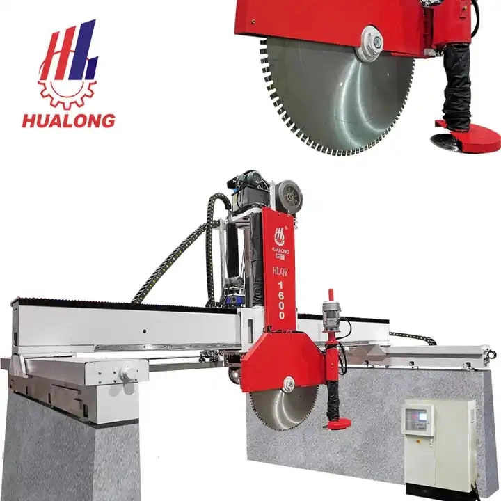 Hualong Machinery Hlqy-1600h Siemens PLC Giant Disc Granite Bridge Saw Cortador de bloques de mármol de hoja horizontal para cortar en losas