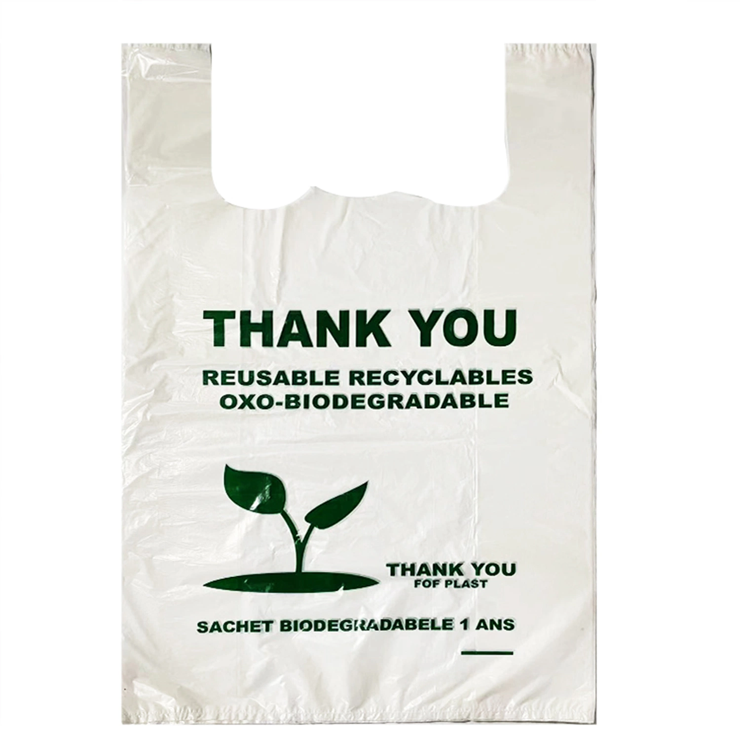 Shopping Vest Carry Bag Biodegradable PLA Pbat HDPE T-Shirt Bag