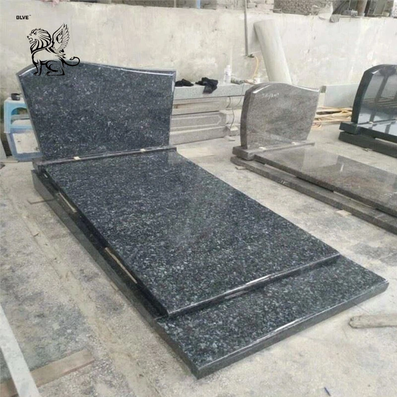China Fábrica Headstones em granito preto grande laje de pedra de granito Polónia Cemitério Monumento Tombstone