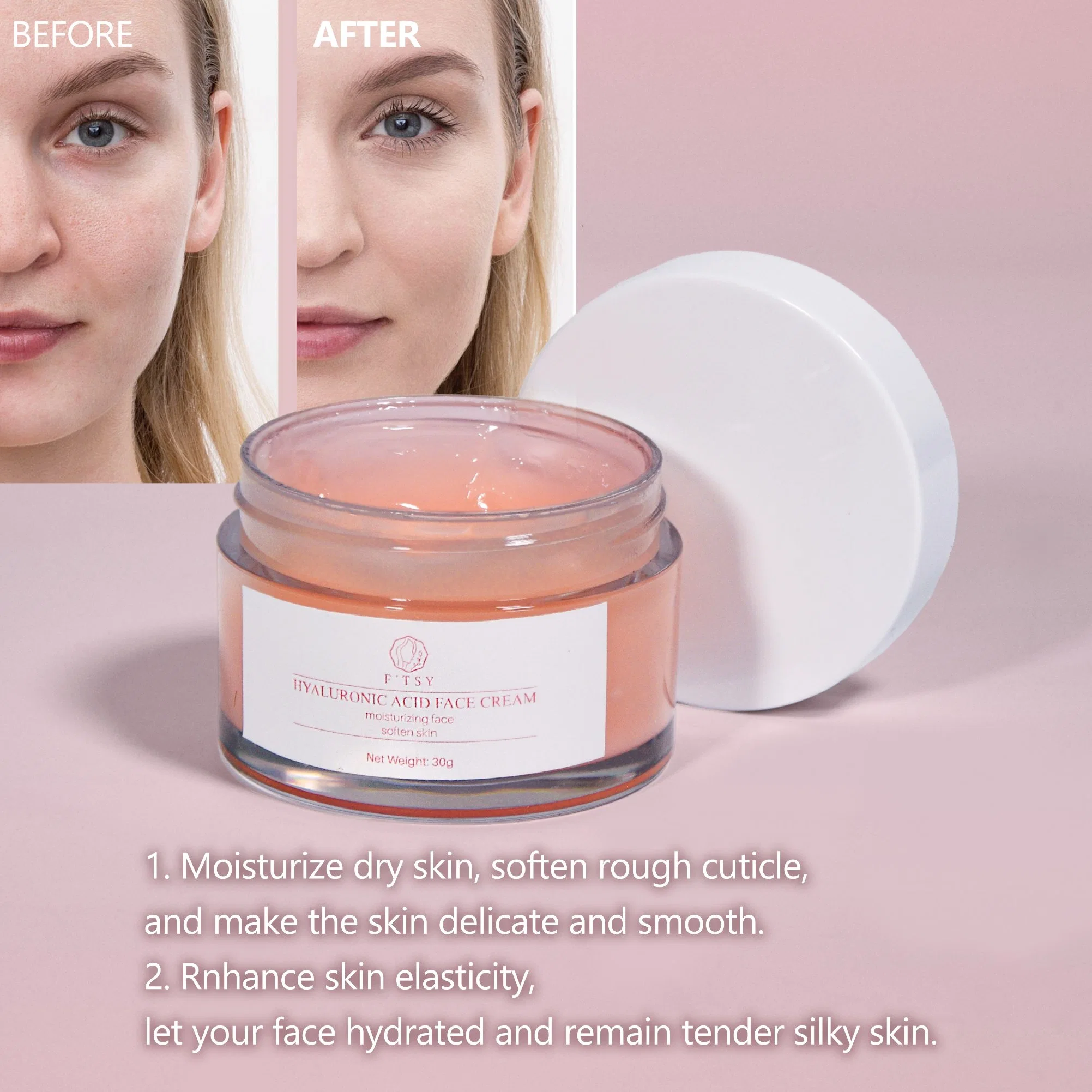 Custom Organic Hyaluronic Acid Face Cream Vitamin a Repairing Friming Collagen Facial Cream