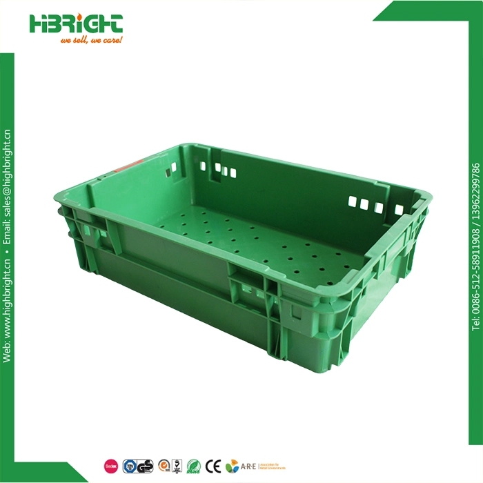 Farm Store Vented Foldable Stacking Plastic Fruit Crate