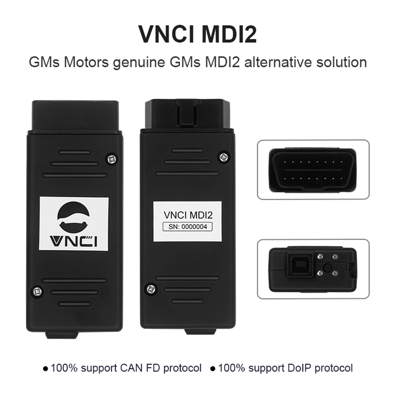 2023 Новый диагностический интерфейс Vnci Mdi2 для поддержки GM Поддержка CAN FD/ DoIP совместим с TLC, Gds2, DPS, автономным программным обеспечением Tech2win