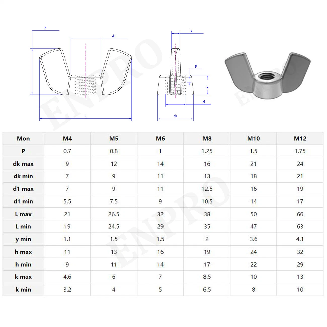 China Wholesale/Supplier Fastener Manufacturer M8 M10 SS304 Butterfly Nuts Precision Casting DIN315 Stainless Steel Wing Nut