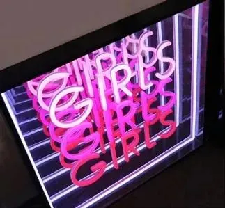 3D Infinity LED Neon Sign Creative Tunnel Lamp Illuminated Tunnel Mirror Light