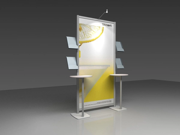 Exhibition Advertising Equipment Aluminum Poster Display with a 4 Brochure Holder