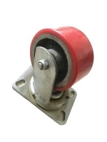 Good Quality Industrial Wear-Resisting Silent 8" PU on Cast Iron Rigid Caster Wheel for Workbench / Trolley Cart