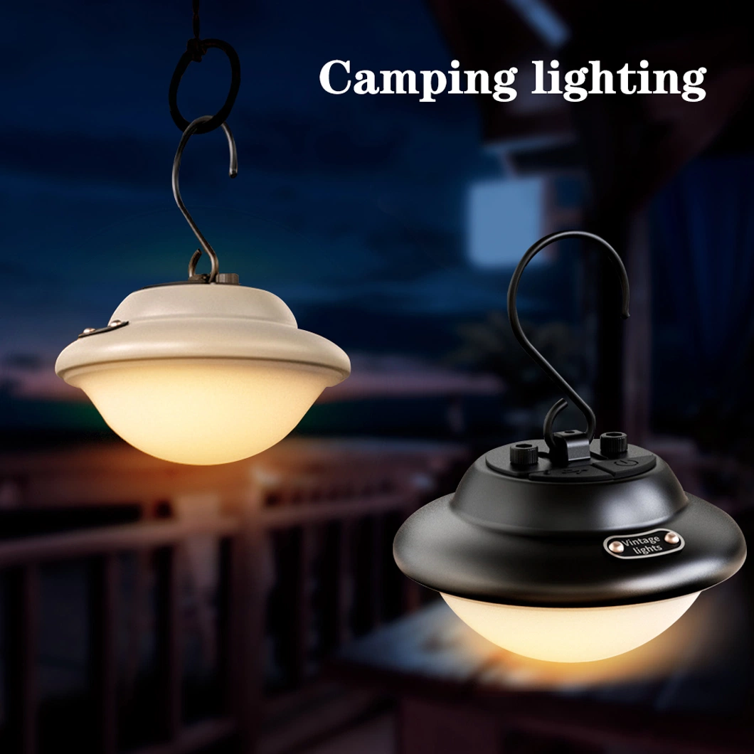 Lampe de camping rechargeable 1200mAh tente lumière 2W Camping LED Feux de détresse avec bloc d'alimentation