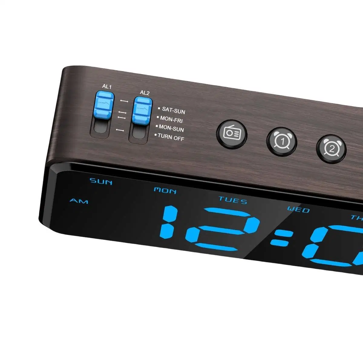 Digital Pll FM Radio USB Charging Dual Alarm Clock