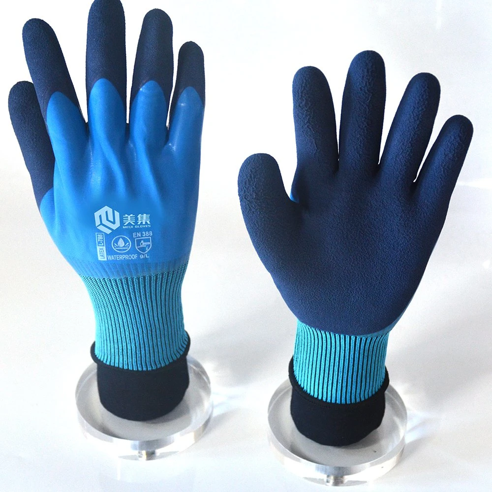 Wholesales Waterproof Latex Dipped Industrial Work Safety Gloves