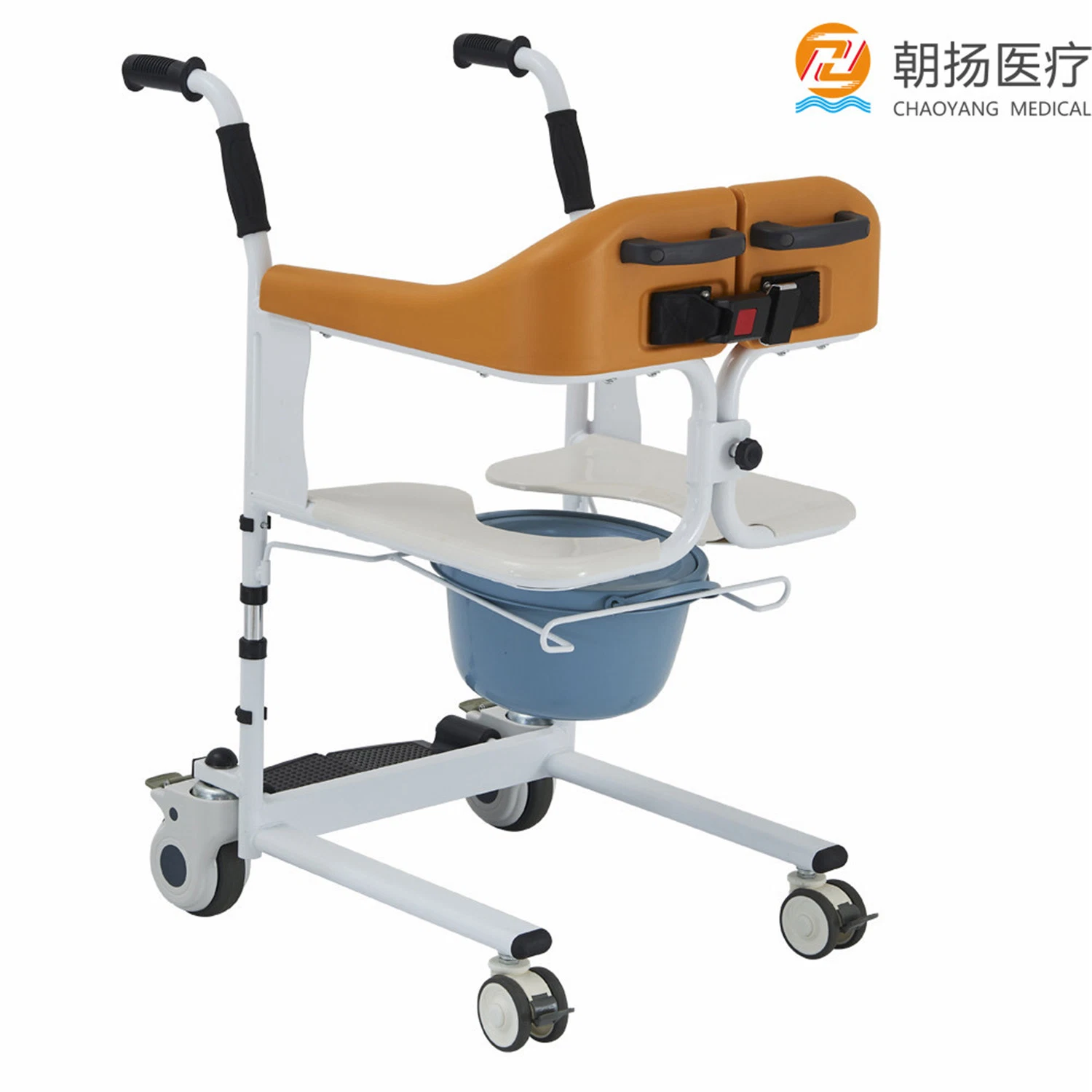 Hospital Disabled Nursing Adjustable Transfer Wheelchair Toilet Bath Commode Chair