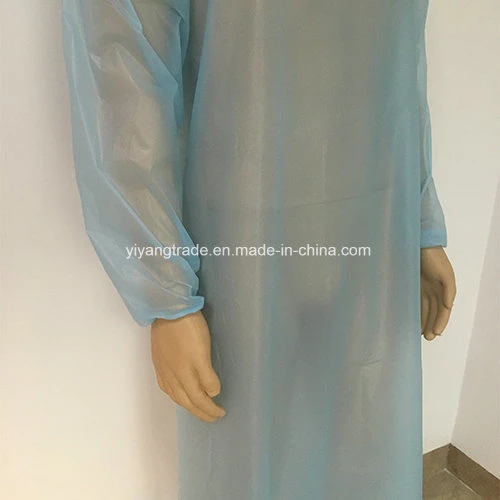 Disposable CPE Isolation Gown with Thumb Loop Cuff