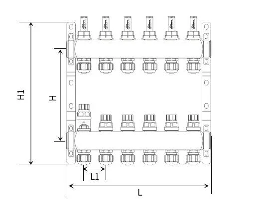 Stainless Steel 304 2-12 Loops Floor Heating Manifold with Flow Meter