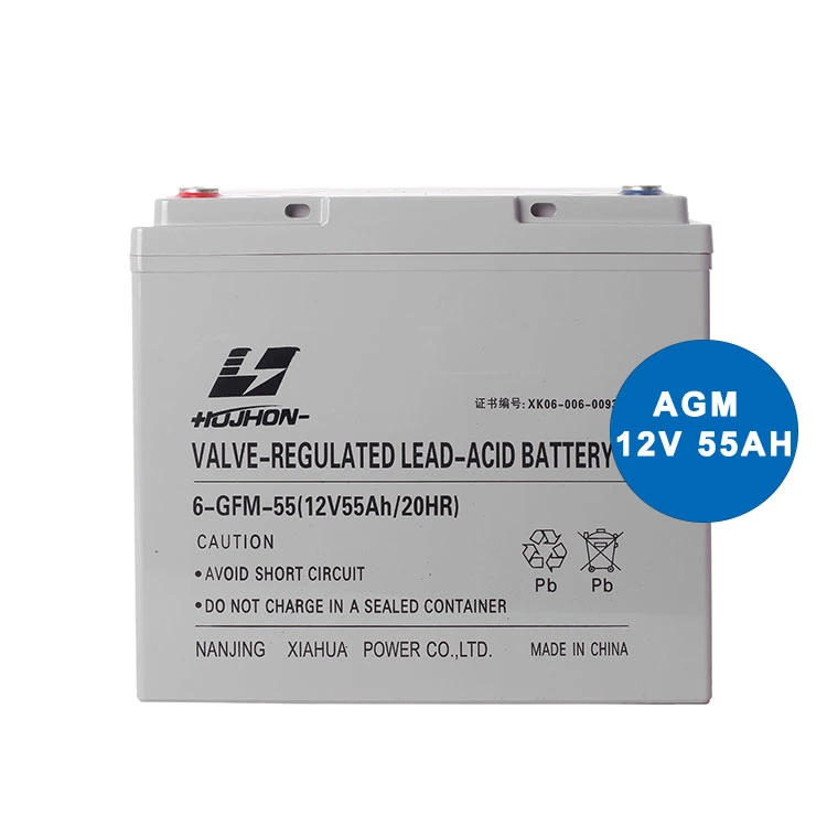 Hizn AGM Battery 12V 55ah AGM Lead Acid Batteries for Electric Power Systems