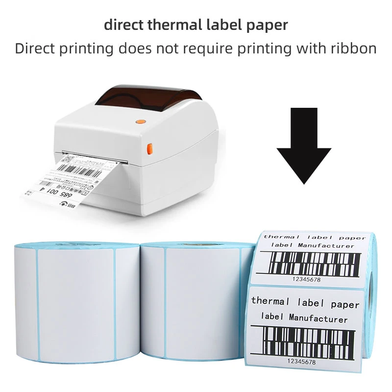 Commerce de gros supermarché à transfert thermique direct personnalisé impression d'étiquette de papier avec code à barres papier thermique autoadhésif