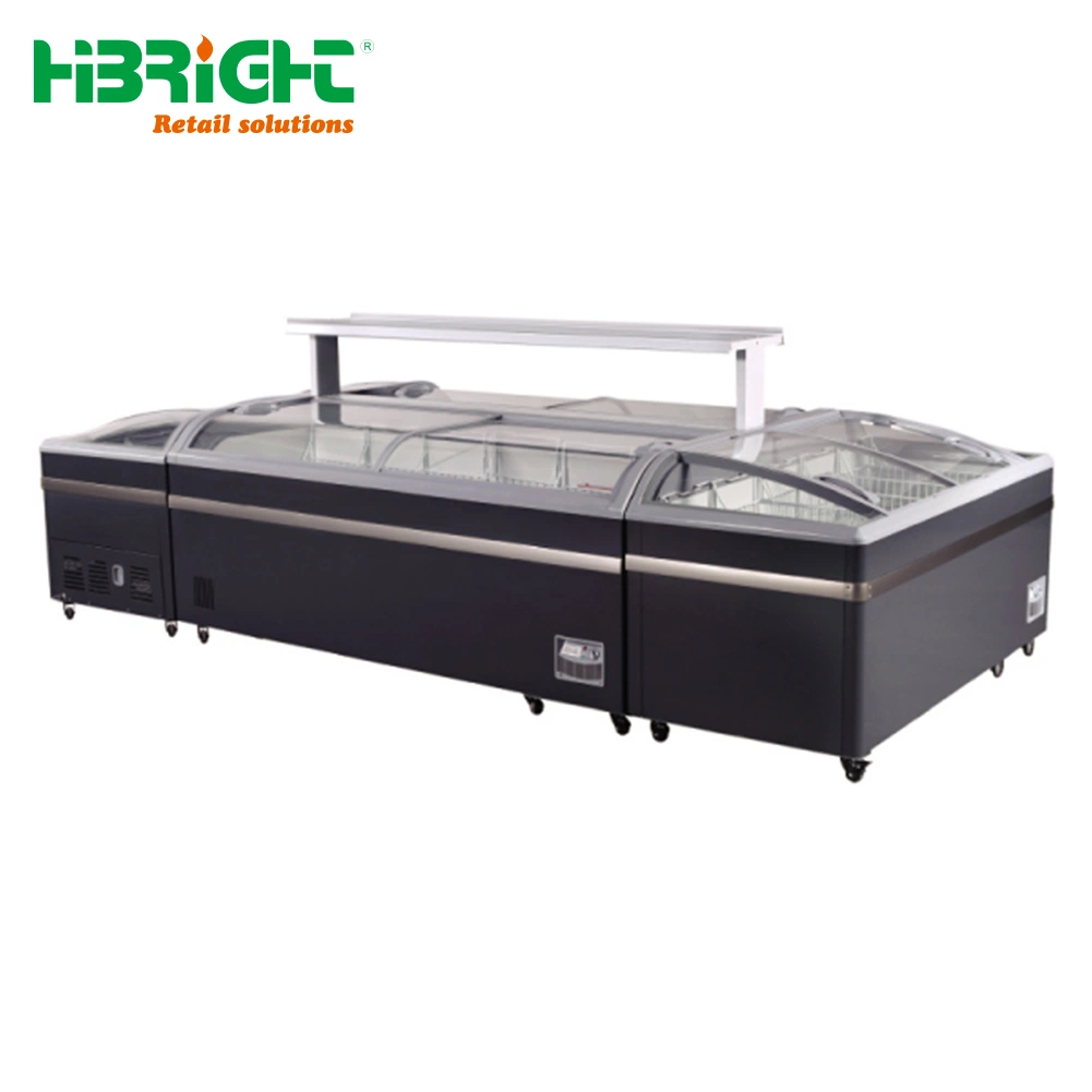 Supermarket Combined Island Refrigeration Equipment Meat Food Fridge Display Freezer/Deep Chest Freezer Refrigerator