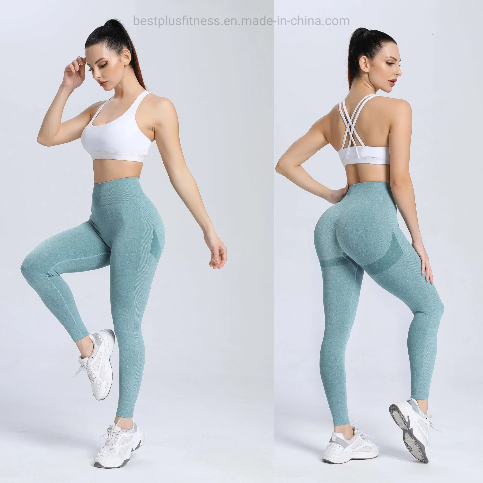 Salle de gym d'alimentation de l'usine ensembles de vêtements de Yoga transparente Taille haute femme pantalon sport yoga Jambières de tendances
