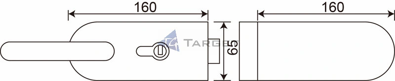 Office Building Commercial Interior Glass Door Handle Lock (LHL-052)