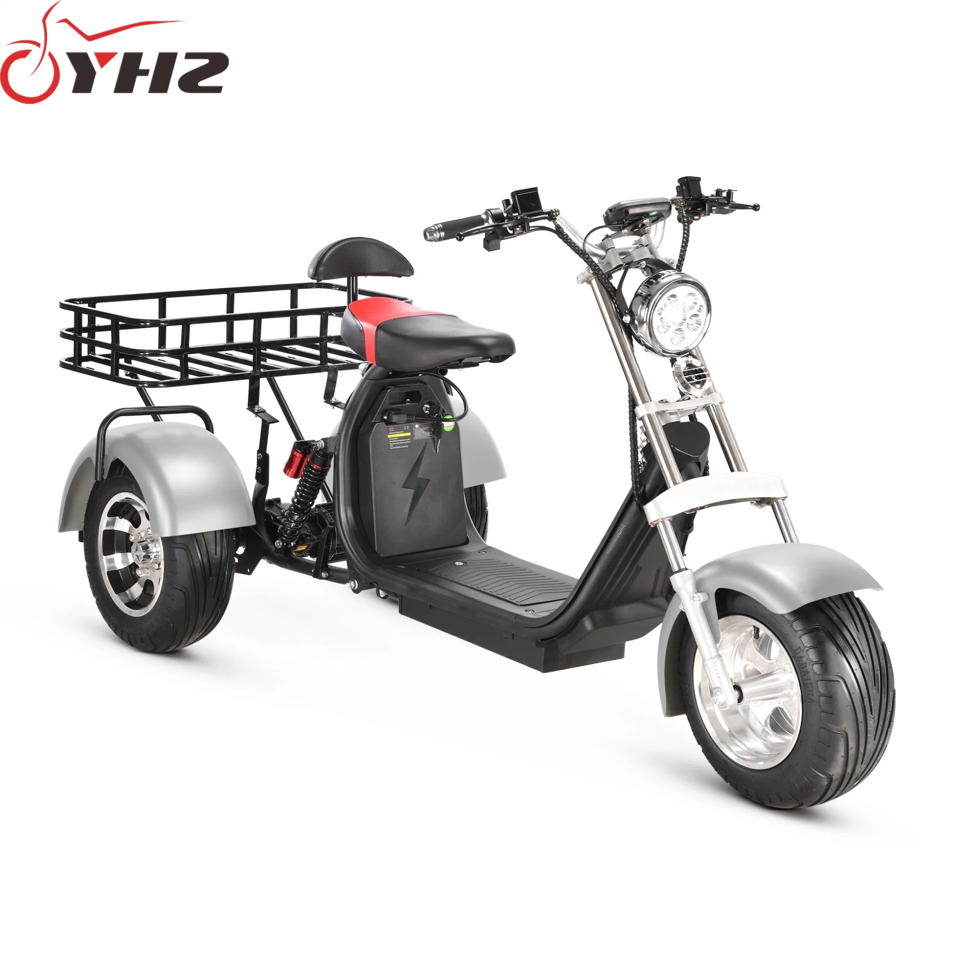 Rear Basket Three Wheels Electric Scooter CE 1500W 2000W 60V Adult Tricycle