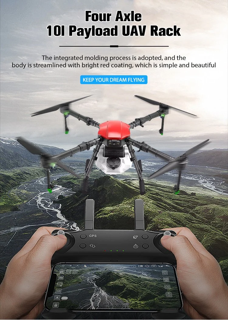 Original 4 Axis 10L /10kg Spraying Gimbal System Folding Quadcopter Agriculture Drone Frame 35mm/40mm Arm 410