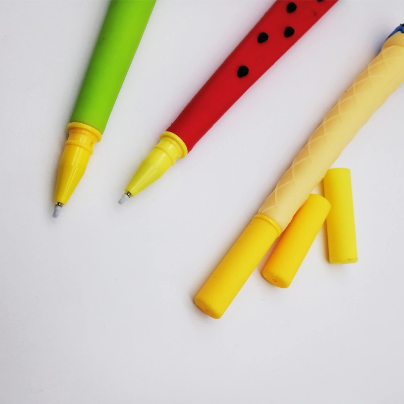 أقلام مطاطية على شكل حيوان وفواكه وقلم جديد مخصص بالنسبة للأطفال والأقلام لطيف