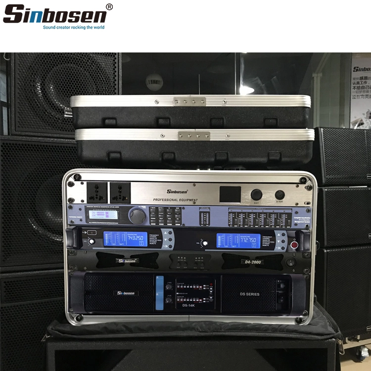 Sistema de sonido de audio Micrófono inalámbrico profesional Procesador de audio Secuenciador de energía Altavoz de matriz de línea Subwoofer Amplificador de potencia para escenario