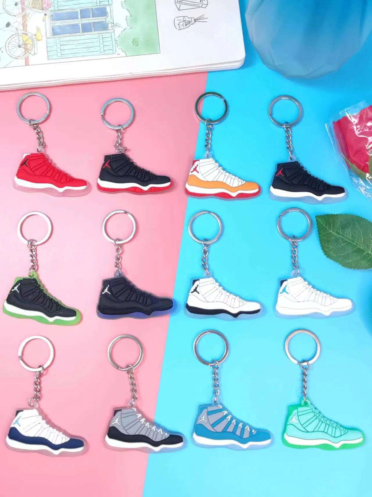 Wholesale/Supplier Aj Metal Crafts Yezzy Basketball Key Holder Popsicle Buckle Alcohol Tester Air Jordan 1 Custom Logo Soft Rubber PVC Keychain