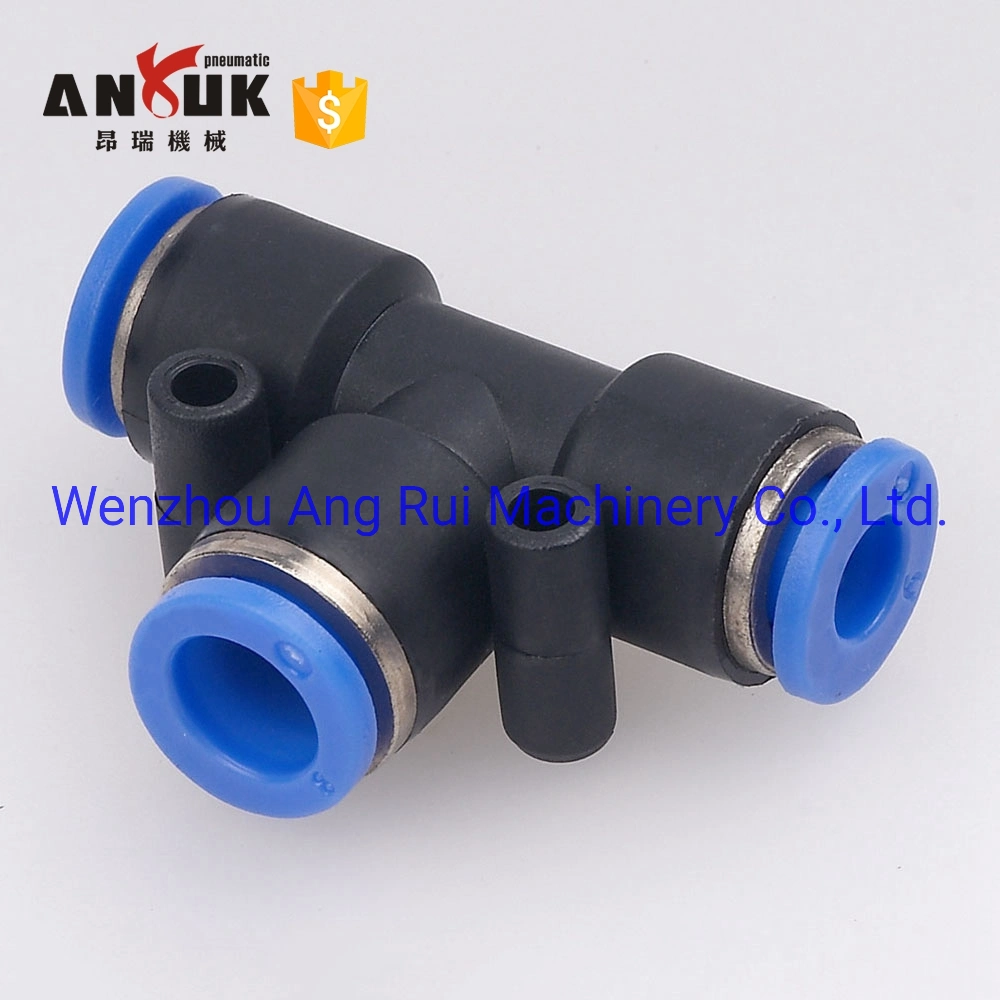 Pneumatic Fitting (PE) E Type 3 Way Plastic Push in Connector