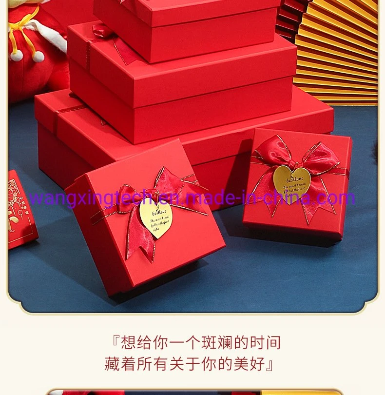 Wholesale/Supplier Gift Box Large Exquisite Gift Box Red Packaging Box Lipstick Cosmetic Carton Wedding Newyear Christmas Gift Packing