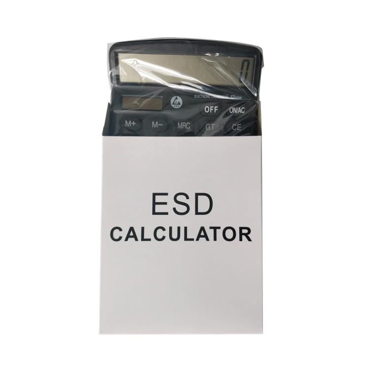 Material ABS de calidad superior Oficina de escritorio Sala de limpieza uso Negro Anti Calculadora estática de seguridad ESD