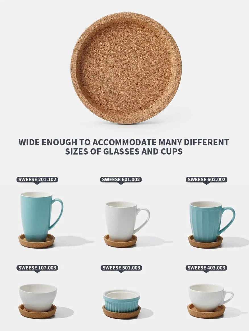 Supplier Stock Cork Mug Base Concave Cup Coaster Biodegradable Cup Holder