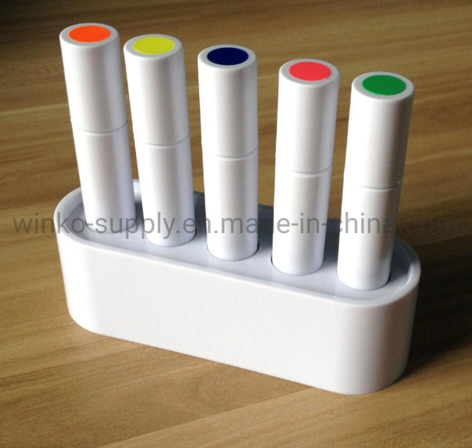 Promotional Gift 5PCS Base Holder Highlighter Pen for Office Supply