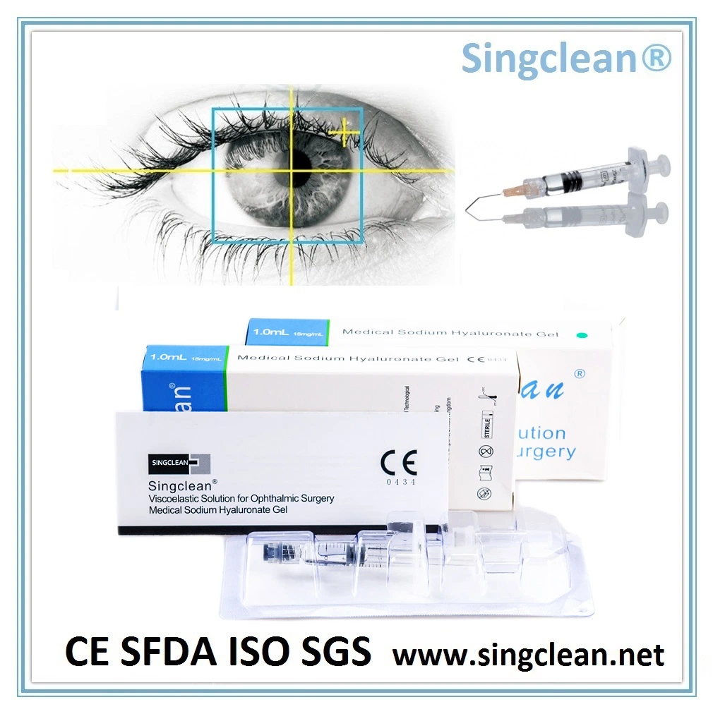 1ml/2ml with Logo Printing Singclean Suppiler Ophthalmic Viscoelastic Ophthalmology Hyaluronate Factory Price