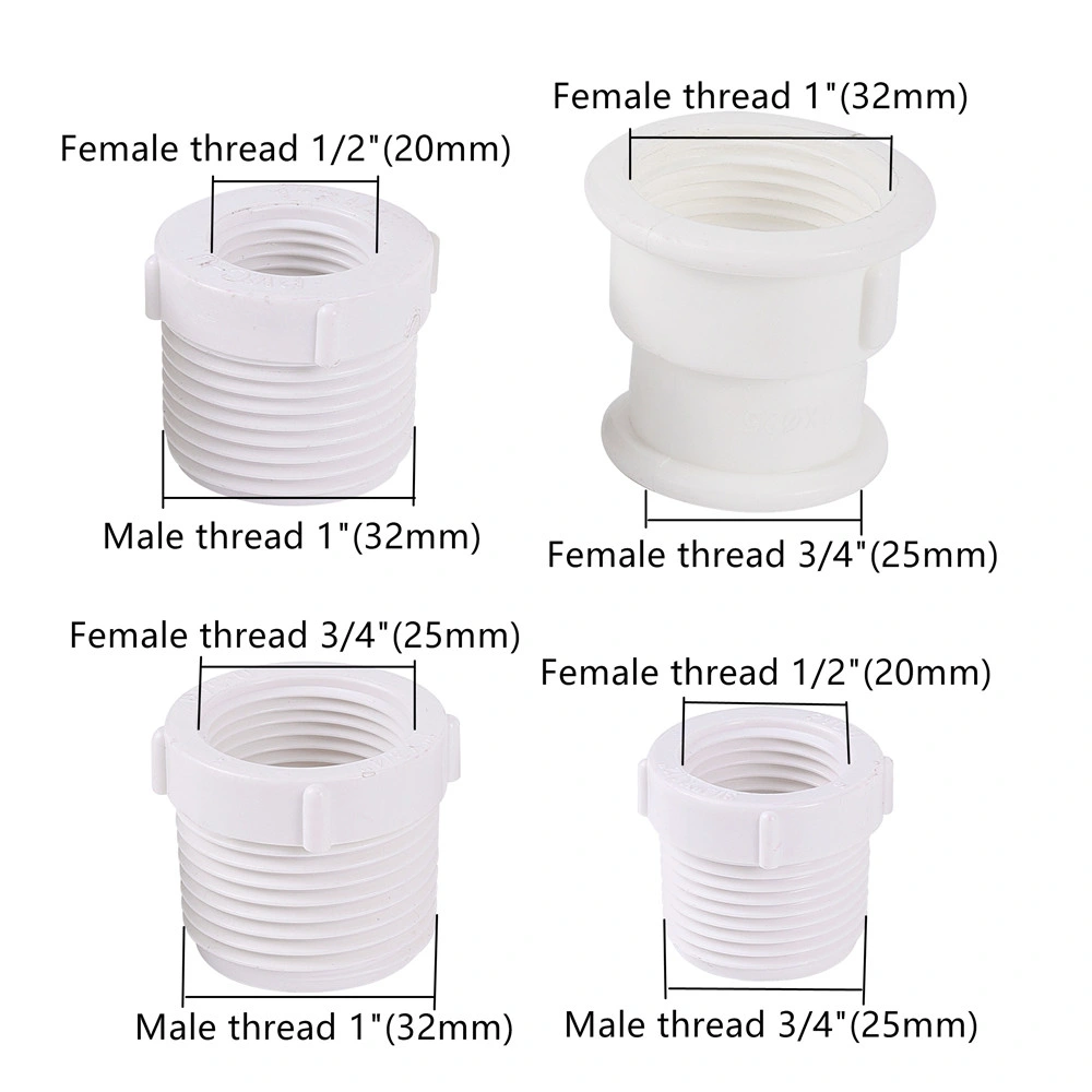 1/2 3/4" 1 Inch Thread Plastic Female Male Thread Reducing Connector Garden Irrigation Fitting Aquarium Joint