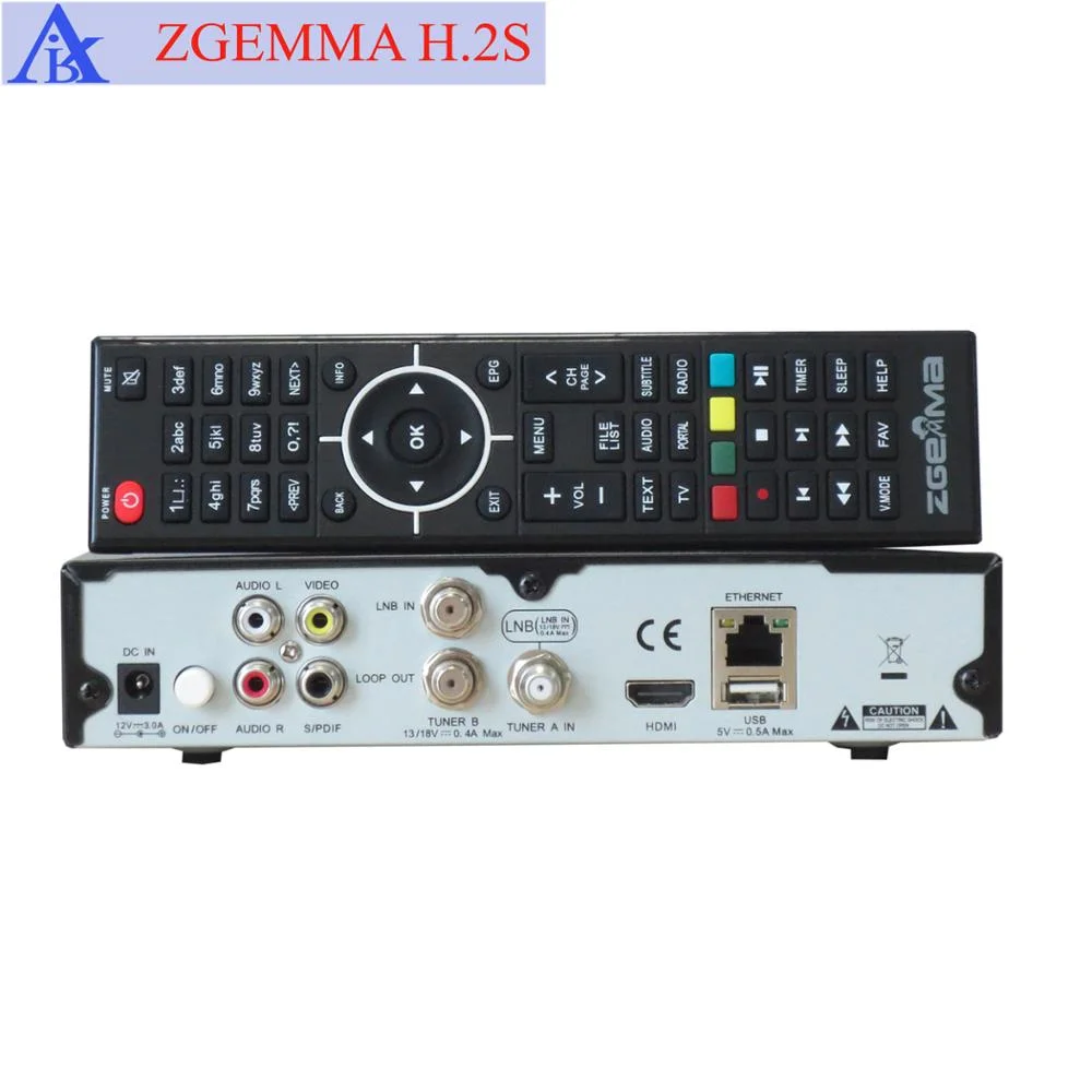 Zgemma H. 2s Digital Satellite Receiver Linux OS Two Tuner Built-in Dvbs2+T2