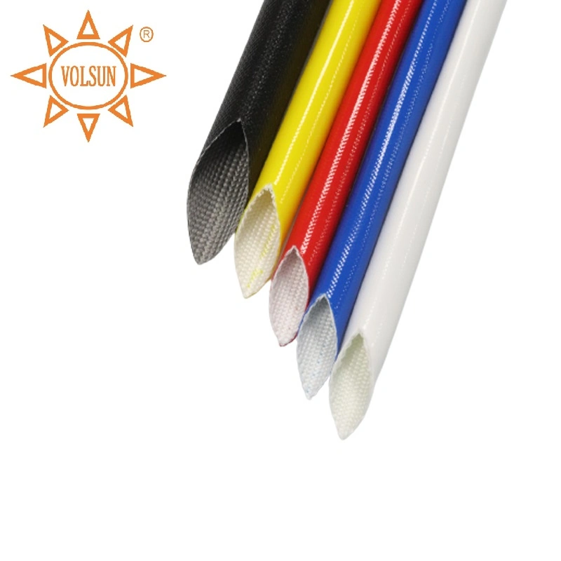 Balck natural del color amarillo azul verde trenzada de vidrio de 4 kv fundas con silicona