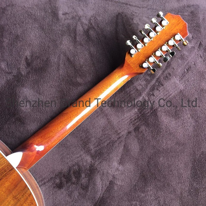 Custom 43 Inch 12 Strings Jumbo Folk Koa Wood Acoustic Guitar