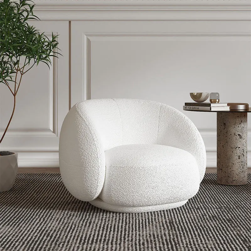 Round Sofa Lounge Nut Circle Curved Sofa Couch White Modern Sofas