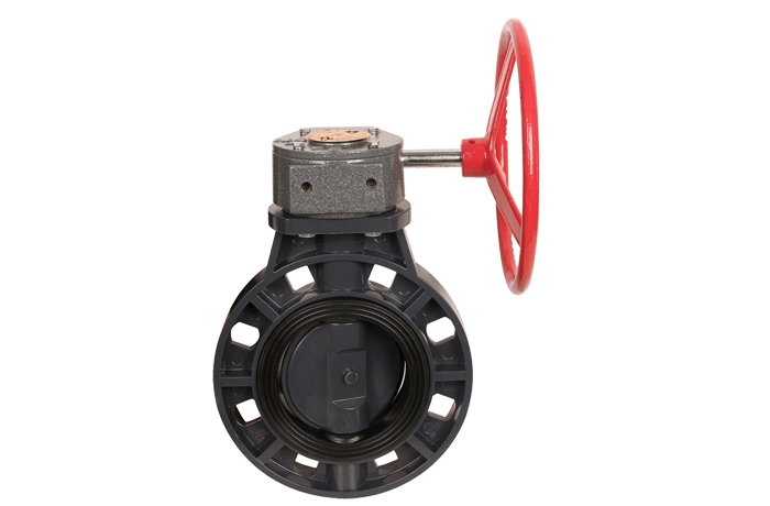 DIN JIS ANSI Flanges Universal Standard UPVC Worm Gear Butterfly Valve