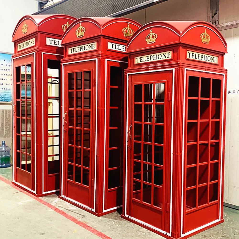 Europe Style London Pink Telephone Booth / Red Phone Booth Decoration for Wedding Decor