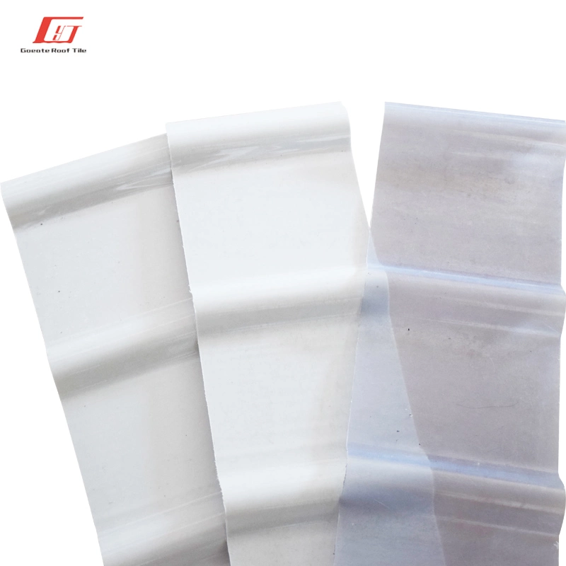 Goeate Waterproofing PVC Roof Tile Trapezoid/Curving Heat Proof Corrugated Plastic UPVC Roofing Sheet