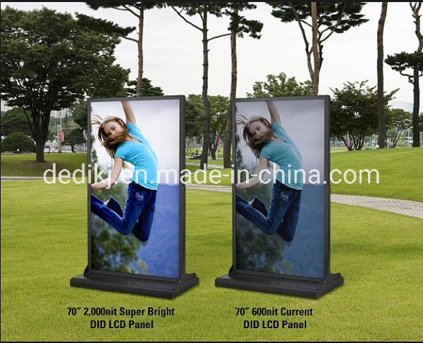 Dedi 70 pulgadas de pantalla LCD táctil Independiente quiosco de la pantalla de publicidad exterior