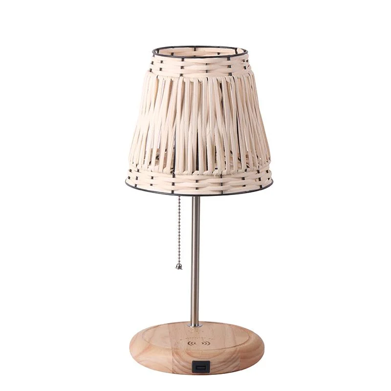 Дизайн настольная лампа из ротанга спальня Бамбуковая деревянная настольная лампа из бамбука