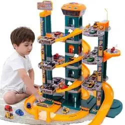 Electric Multilayer DIY Assembly Educational Play Parking Lot Garage Kids Toy Set