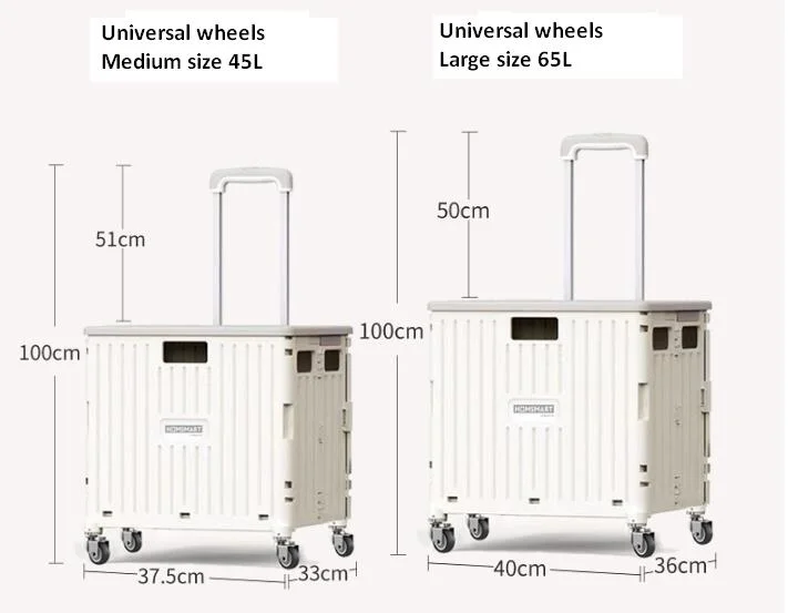 China Supplier Portable Folding Supermarket Plastic Shopping Cart with Multi Functions