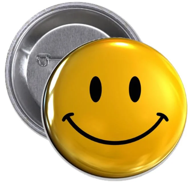 Custom Metal Reflective Printing School Smile, Smiley Face, Emoji Security Round Shape Name 38mm Cat Pin Emoji Tin Button Badge