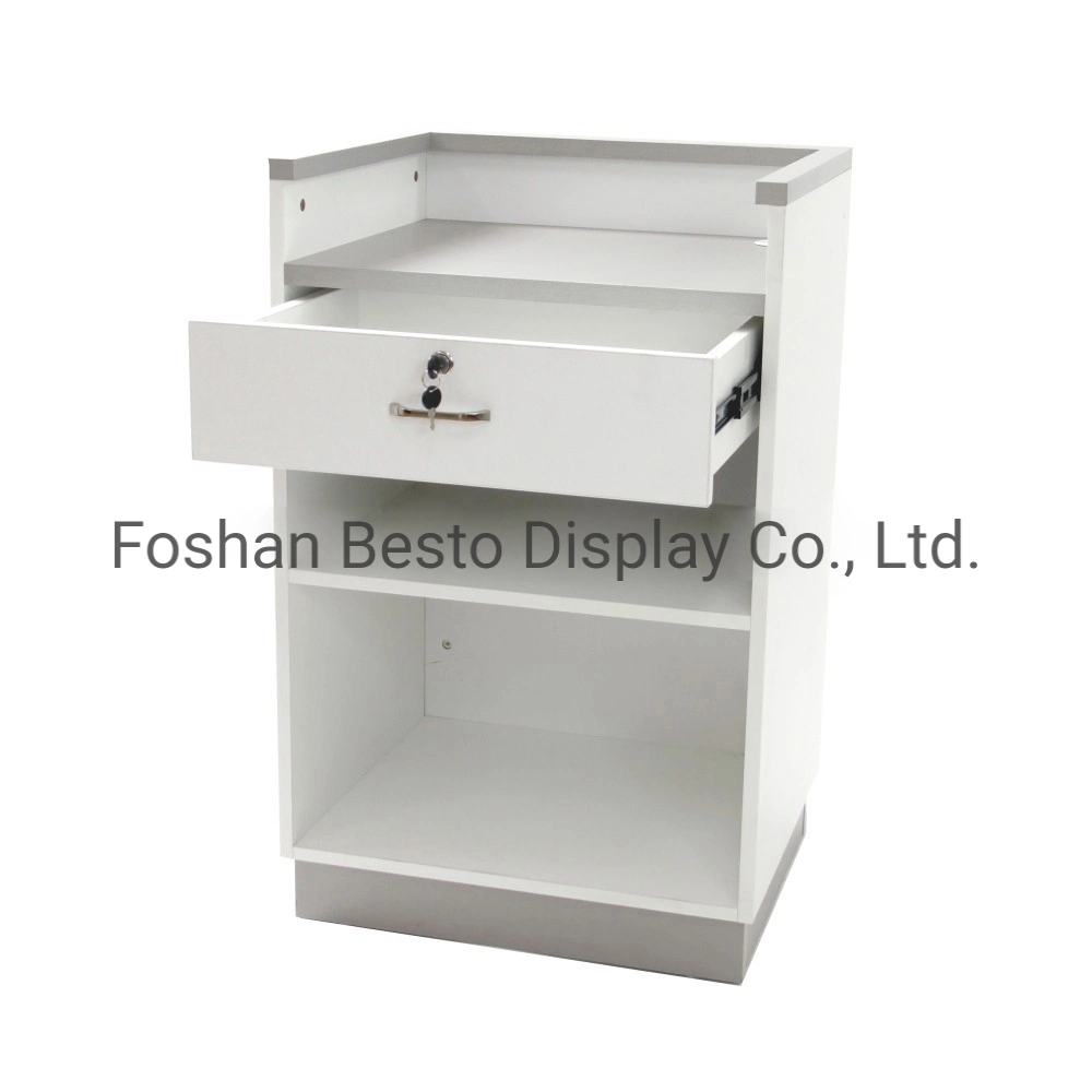 Retail Store Cash Register Counter with Draw and Adjustable Shelves for Retail Display Stores